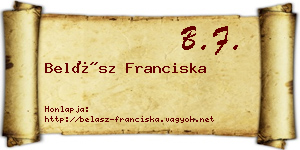 Belász Franciska névjegykártya